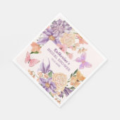 可愛いフローラ彼与え私蝶ブライダルシャワー スタンダードランチョンナプキン (角)