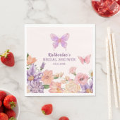 可愛いフローラ彼与え私蝶ブライダルシャワー スタンダードランチョンナプキン (インサイチュ)