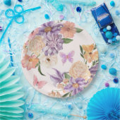 可愛いフローラ彼与え私蝶ブライダルシャワー ペーパープレート (パーティー)