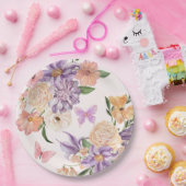 可愛いフローラ彼与え私蝶ブライダルシャワー ペーパープレート (パーティー)