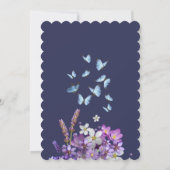 可愛いフローラ彼与え私蝶ブライダルシャワー 招待状 (裏面)