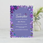 可愛いフローラ彼与え私蝶ブライダルシャワー 招待状 (スタンド正面)