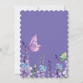 可愛いフローラ彼与え私蝶ブライダルシャワー 招待状 (裏面)