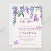 可愛いフローラ彼与え私蝶ブライダルシャワー 招待状 (正面)