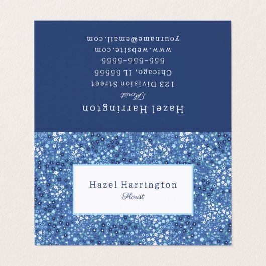 可愛いフローラ折り畳み名刺カスタマイズ 名刺 (外部フラット)