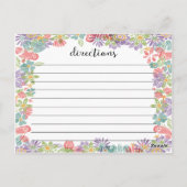 可愛いフローラ枠ブライダルシャワーレシピカード ポストカード (裏面)