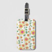 可愛いフローラ漫画デザイン黄色のデイジードードル ラゲッジタグ (正面縦)