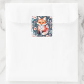 可愛いフローラ狐 スクエアシール (バッグ)