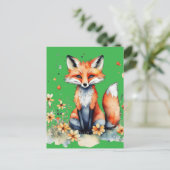 可愛いフローラ狐 ポストカード (スタンド正面)