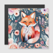 可愛いフローラ狐 マグネット招待状 (正面/裏面)