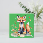 可愛いフローラ狐 招待状 (スタンド正面)