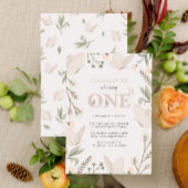 可愛いフローラ蝶が1歳の誕生日を迎える 招待状