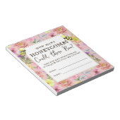 可愛いフローラ赤ちゃんシャワー甘い推測ゲーム ノートパッド (アングル)