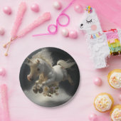 可愛いフローラ飛んでいるユニコーン小さなポニー ペーパープレート (パーティー)