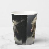 可愛いフローラ飛んでいるユニコーン小さなポニー 紙コップ (左)