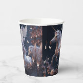 可愛いフローラ飛んでいるユニコーン小さなポニー 紙コップ (左)
