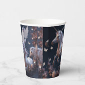 可愛いフローラ飛んでいるユニコーン小さなポニー 紙コップ (右)