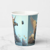 可愛いフローラ飛んでいるユニコーン小さなポニー 紙コップ (左)