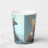 可愛いフローラ飛んでいるユニコーン小さなポニー 紙コップ (右)