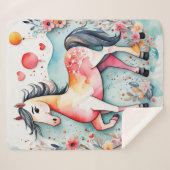 可愛いフローラ馬 シェルパブランケット (正面(横))