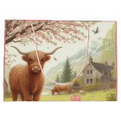 可愛いフローラ/春ハイランド牛 ラージペーパーバッグ (裏面)