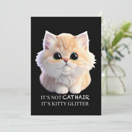 可愛いフワフワのオレンジと白い子猫 招待状 (スタンド正面)