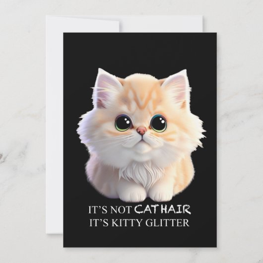 可愛いフワフワのオレンジと白い子猫 招待状 (裏面)