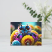 可愛いフワフワのクモ、ポストクロッシング ポストカード (スタンド正面)