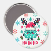 可愛いフワフワのクリスマスモンスターマグネット マグネット (正面/裏面)