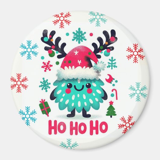 可愛いフワフワのクリスマスモンスターマグネット マグネット (正面)