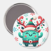 可愛いフワフワのクリスマスモンスターマグネット マグネット (正面/裏面)