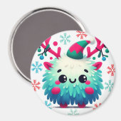 可愛いフワフワのクリスマスモンスターマグネット マグネット (正面/裏面)