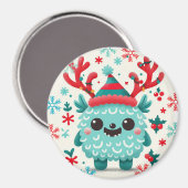可愛いフワフワのクリスマスモンスターマグネット マグネット (正面/裏面)