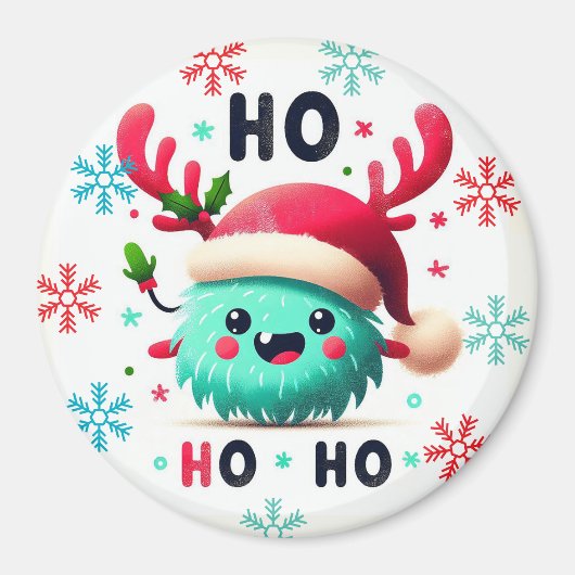 可愛いフワフワのクリスマスモンスターマグネット マグネット (正面)