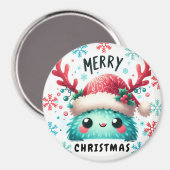 可愛いフワフワのクリスマスモンスターマグネット マグネット (正面/裏面)