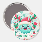 可愛いフワフワのクリスマスモンスターマグネット マグネット (正面/裏面)