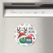 可愛いフワフワのクリスマスモンスターマグネット マグネット (インサイチュ (食洗機))