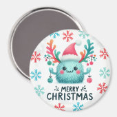 可愛いフワフワのクリスマスモンスターマグネット マグネット (正面/裏面)