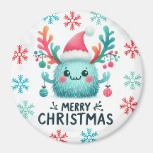 可愛いフワフワのクリスマスモンスターマグネット