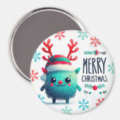 可愛いフワフワのクリスマスモンスターマグネット マグネット (正面/裏面)