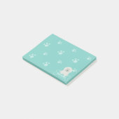 可愛いフワフワ白ポードルパピードッグラバーモノグラム ポストイット (アングル)