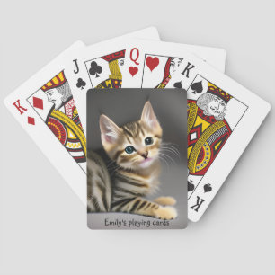 可愛いフワフワ虎猫子猫 – personalizable トランプ