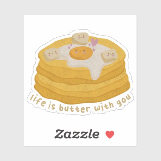 可愛いフードパン：人生はバター シール (シート)