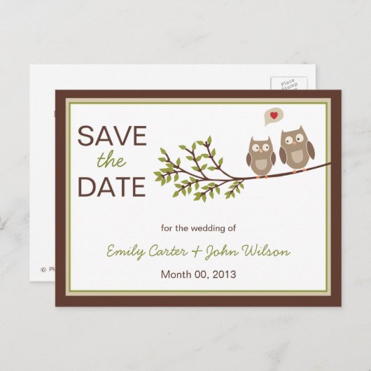 可愛いフール日付はがきを保存 案内ポストカード (正面/裏面)