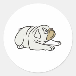 可愛いブおもしろいルドッグ ラウンドシール