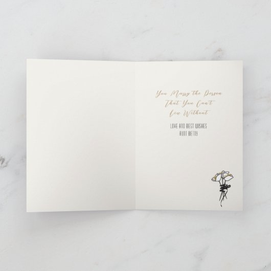 可愛いブライダルシャワーが甘いお祝いを祈る カード (内部)