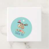 可愛いブラウンぶら下がったナマケモノの逆さありがとう フェイバータグ (インサイチュ)