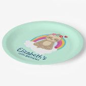 可愛いブラウンめい想スロッスがクラウド誕生日 ペーパープレート (アングル)