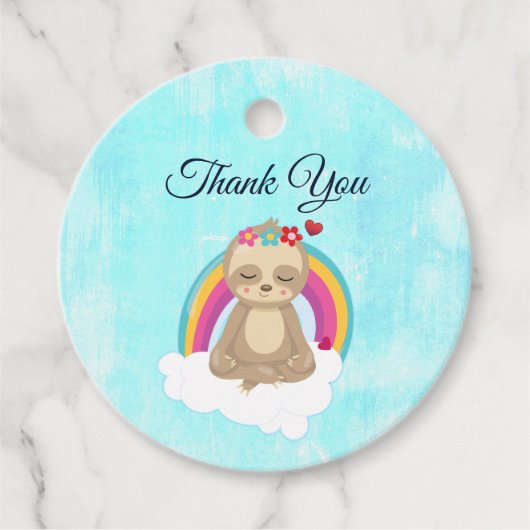 可愛いブラウンめい想ナマケモノお礼 フェイバータグ (正面)