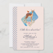 可愛いブラウンウォーターカラーディアベビーシャワー 招待状 (正面)